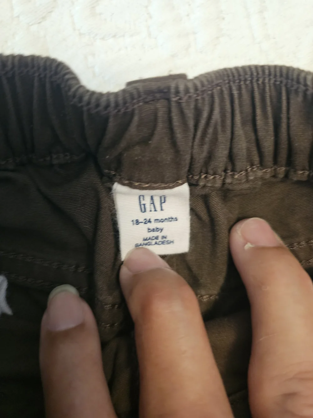 GAP Brown Corduroy Pants with Beige/Brown Plaid Button-Down Shirt